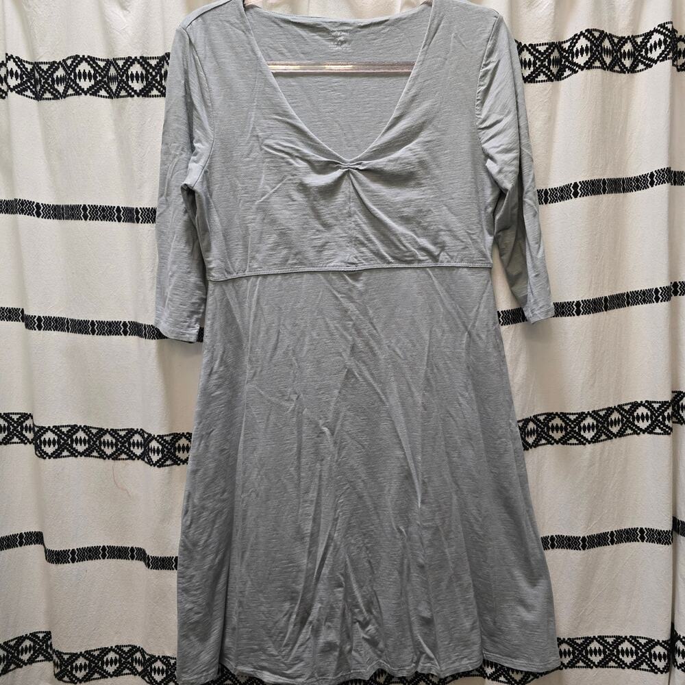 Horny Toad light blue A-line knee length half sleeve casual V-neck dress large